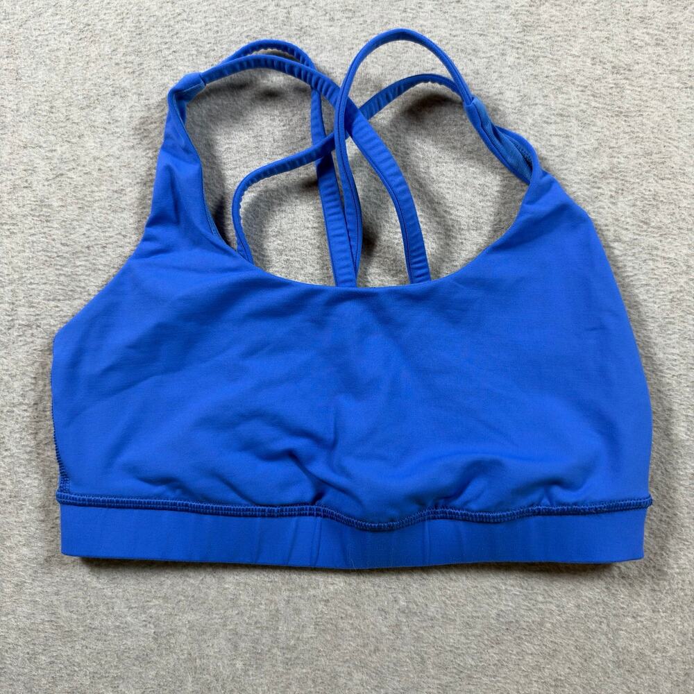 Lululemon Athletica Energy Sports Bra Women's Size 6 Blue Criss Cross Strap